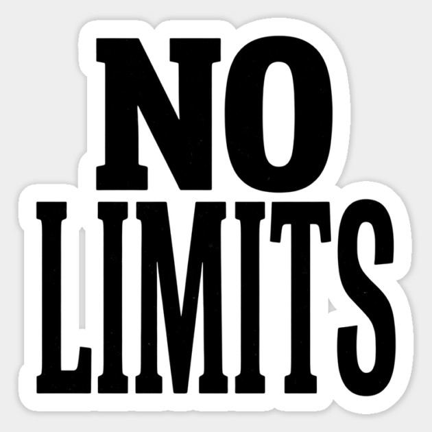 No Limits T-Shirt | Bold Motivational Typography Tee | Urban Streetwear Graphic Magnet by Muhammad Naveed Khan