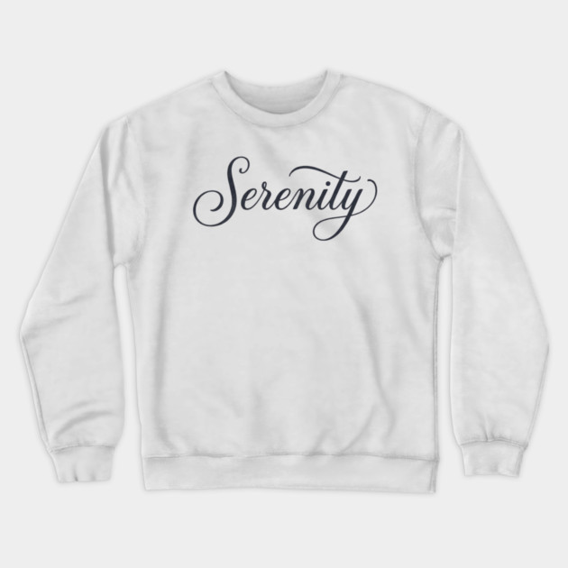 Serenity T-Shirt | Minimal Bold Typography Tee | Modern Urban Streetwear Graphic Crewneck Sweatshirt by Muhammad Naveed Khan