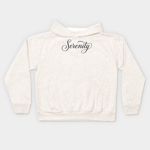 Serenity T-Shirt | Minimal Bold Typography Tee | Modern Urban Streetwear Graphic Kids Hoodie by Muhammad Naveed Khan