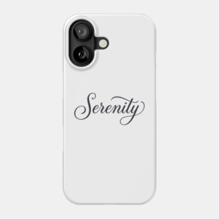 Serenity T-Shirt | Minimal Bold Typography Tee | Modern Urban Streetwear Graphic Phone Case