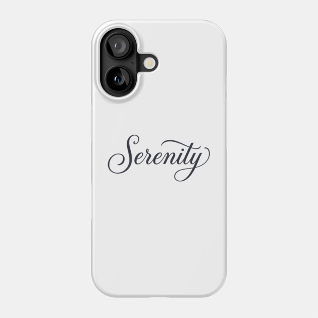 Serenity T-Shirt | Minimal Bold Typography Tee | Modern Urban Streetwear Graphic Phone Case by Muhammad Naveed Khan
