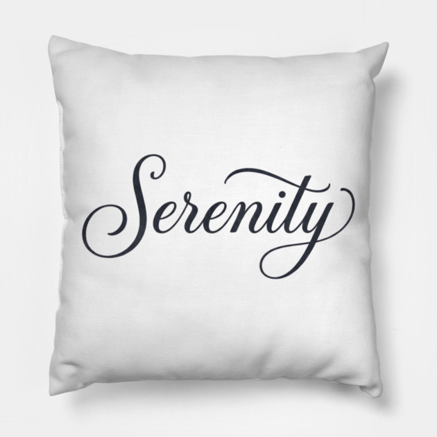 Serenity T-Shirt | Minimal Bold Typography Tee | Modern Urban Streetwear Graphic Pillow by Muhammad Naveed Khan