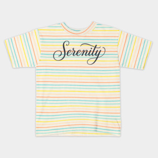 Serenity T-Shirt | Minimal Bold Typography Tee | Modern Urban Streetwear Graphic Kids T-Shirt