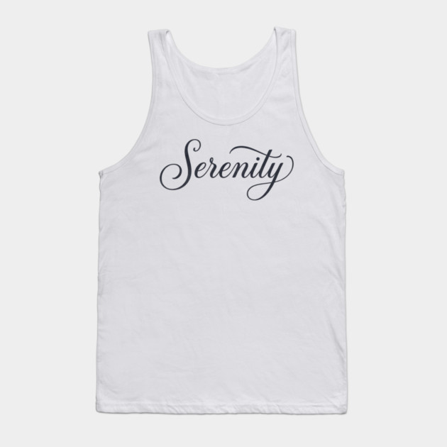Serenity T-Shirt | Minimal Bold Typography Tee | Modern Urban Streetwear Graphic Tank Top by Muhammad Naveed Khan