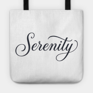 Serenity T-Shirt | Minimal Bold Typography Tee | Modern Urban Streetwear Graphic Tote