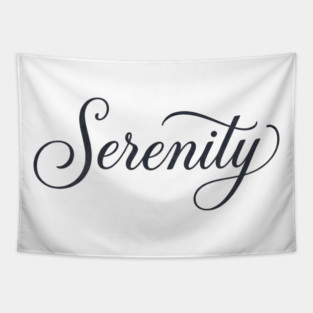 Serenity T-Shirt | Minimal Bold Typography Tee | Modern Urban Streetwear Graphic Tapestry
