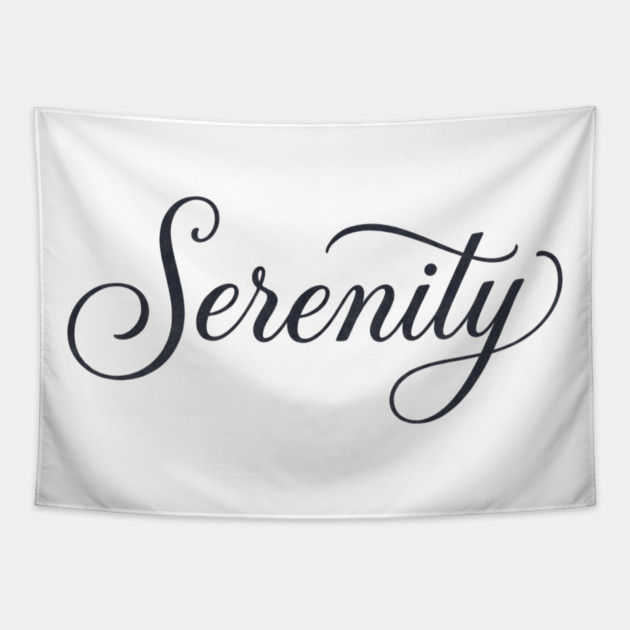 Serenity T-Shirt | Minimal Bold Typography Tee | Modern Urban Streetwear Graphic Tapestry by Muhammad Naveed Khan