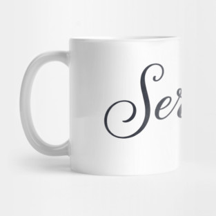 Serenity T-Shirt | Minimal Bold Typography Tee | Modern Urban Streetwear Graphic Mug