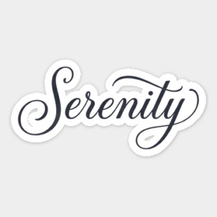 Serenity T-Shirt | Minimal Bold Typography Tee | Modern Urban Streetwear Graphic Sticker