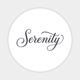 Serenity T-Shirt | Minimal Bold Typography Tee | Modern Urban Streetwear Graphic Magnet