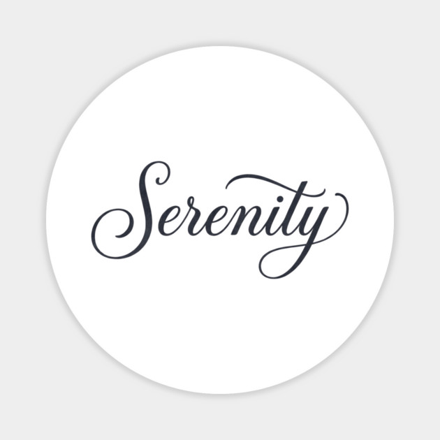 Serenity T-Shirt | Minimal Bold Typography Tee | Modern Urban Streetwear Graphic Magnet by Muhammad Naveed Khan