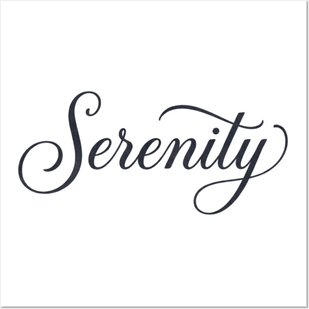 Serenity T-Shirt | Minimal Bold Typography Tee | Modern Urban Streetwear Graphic Wall Art by Muhammad Naveed Khan