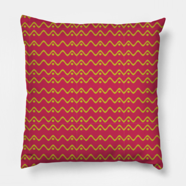 wavy lines and dots Pillow by droidmonkey