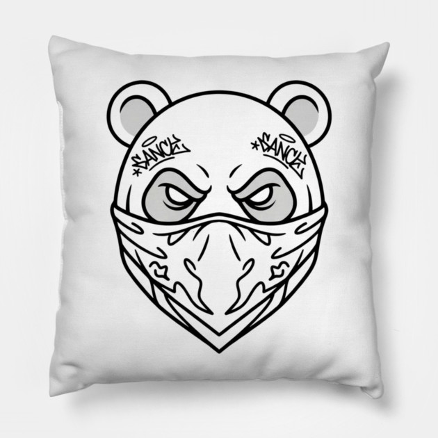 Cool Panda Graffiti T-Shirt | Urban Streetwear Mascot Tee | Bold Graphic Design Pillow by Muhammad Naveed Khan