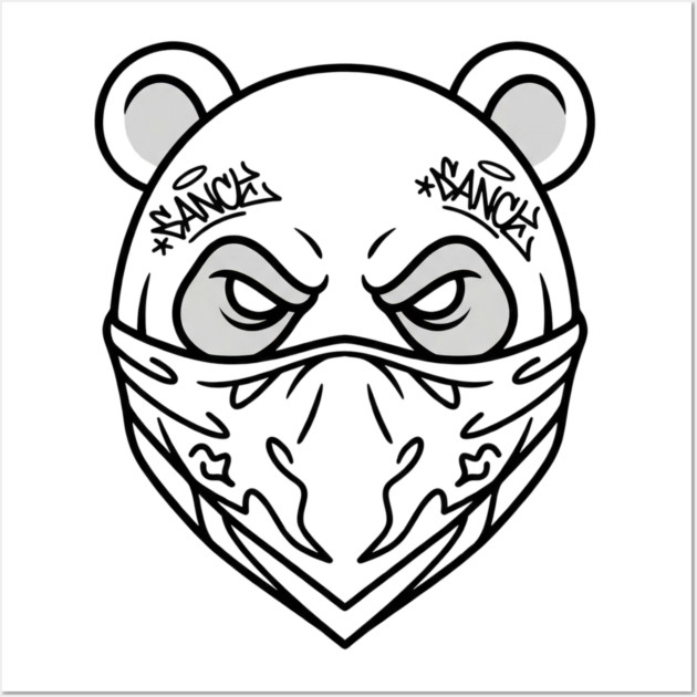 Cool Panda Graffiti T-Shirt | Urban Streetwear Mascot Tee | Bold Graphic Design Wall Art by Muhammad Naveed Khan