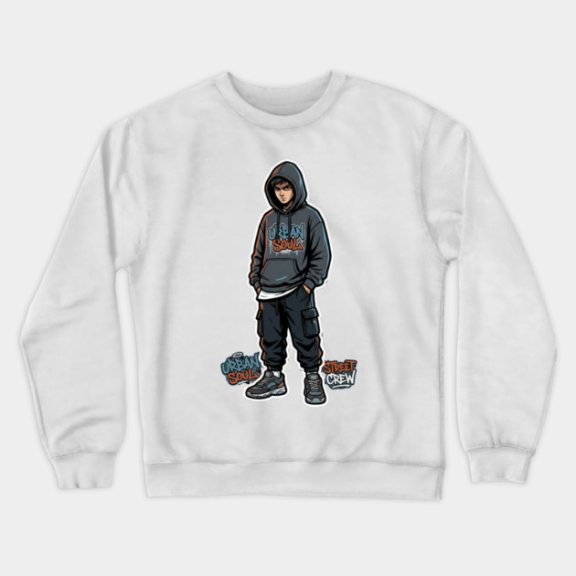 Urban Soul Street Crew T-Shirt | Bold Collective Streetwear Tee | Urban Graphic Design Crewneck Sweatshirt by Muhammad Naveed Khan
