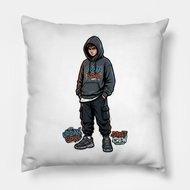 Urban Soul Street Crew T-Shirt | Bold Collective Streetwear Tee | Urban Graphic Design Pillow by Muhammad Naveed Khan