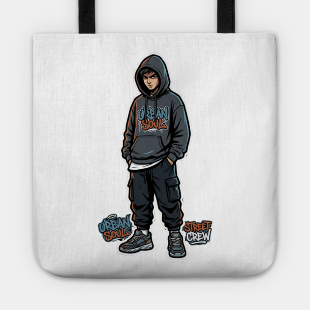 Urban Soul Street Crew T-Shirt | Bold Collective Streetwear Tee | Urban Graphic Design Tote by Muhammad Naveed Khan