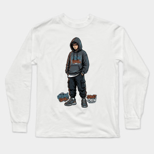 Urban Soul Street Crew T-Shirt | Bold Collective Streetwear Tee | Urban Graphic Design Long Sleeve T-Shirt