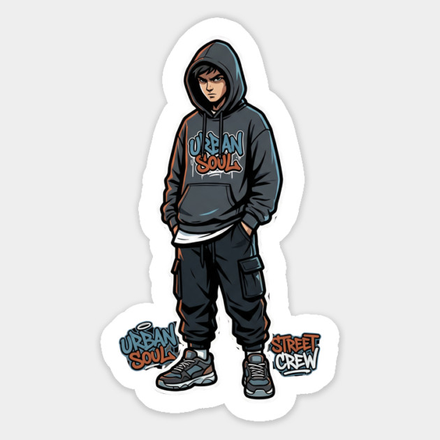 Urban Soul Street Crew T-Shirt | Bold Collective Streetwear Tee | Urban Graphic Design Magnet by Muhammad Naveed Khan