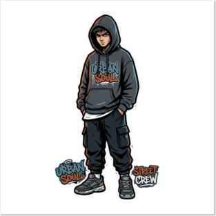 Urban Soul Street Crew T-Shirt | Bold Collective Streetwear Tee | Urban Graphic Design Posters and Art