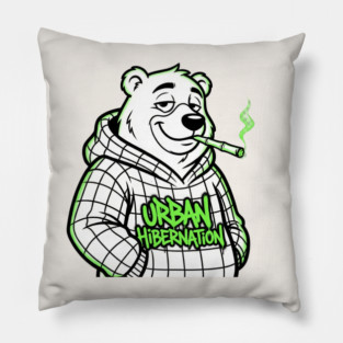 Urban Hibernation T-Shirt | Modern Streetwear Typography Tee | Urban Graphic Design Pillow