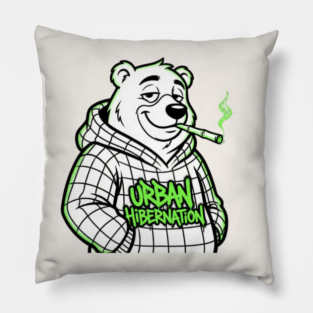 Urban Hibernation T-Shirt | Modern Streetwear Typography Tee | Urban Graphic Design Pillow by Muhammad Naveed Khan