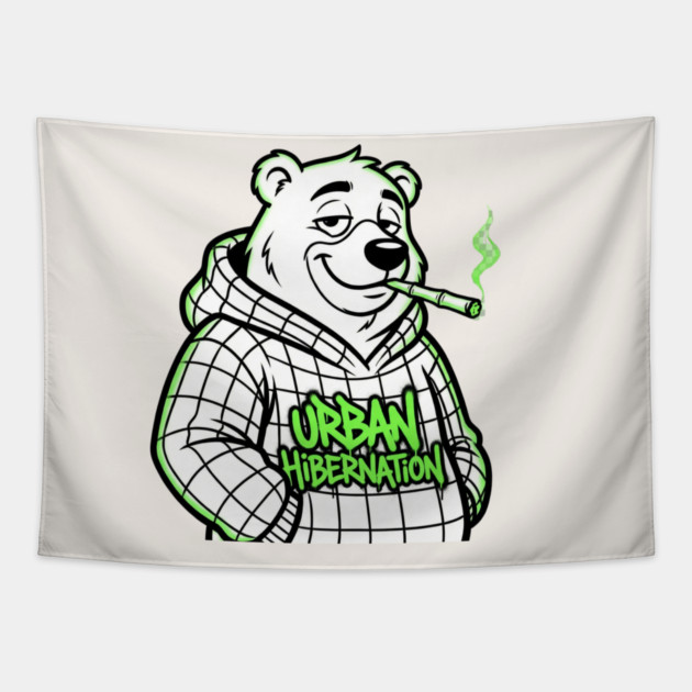 Urban Hibernation T-Shirt | Modern Streetwear Typography Tee | Urban Graphic Design Tapestry by Muhammad Naveed Khan