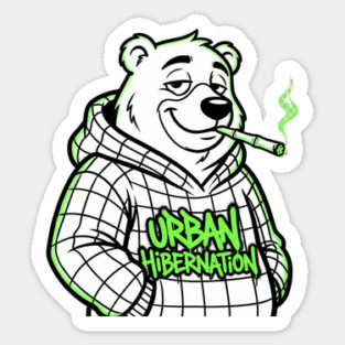 Urban Hibernation T-Shirt | Modern Streetwear Typography Tee | Urban Graphic Design Sticker
