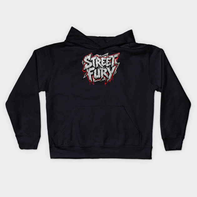 Street Fury T-Shirt | Bold Urban Streetwear Typography Tee | Power Graphic Design Kids Hoodie by Muhammad Naveed Khan
