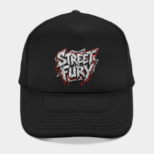 Street Fury T-Shirt | Bold Urban Streetwear Typography Tee | Power Graphic Design Hat