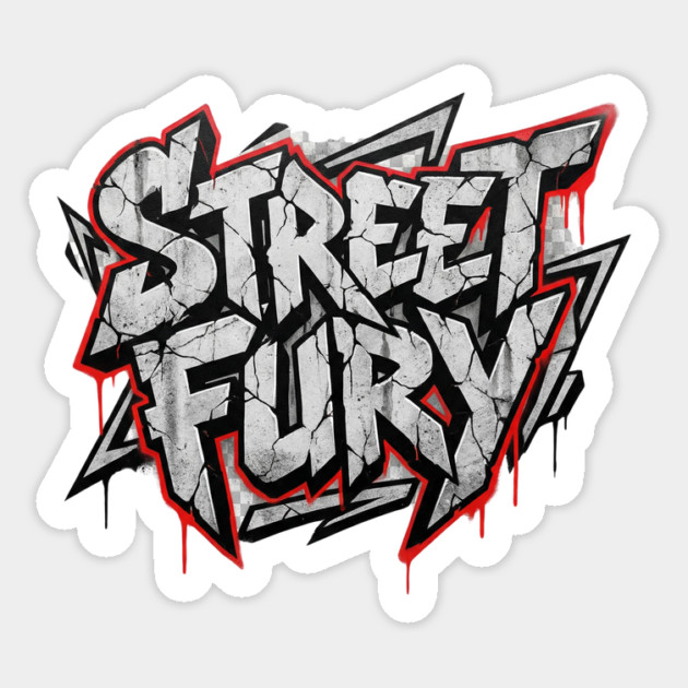 Street Fury T-Shirt | Bold Urban Streetwear Typography Tee | Power Graphic Design Magnet by Muhammad Naveed Khan
