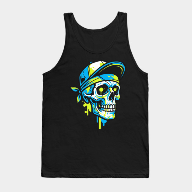 Skull T-Shirt | Bold Dark Streetwear Graphic Tee | Urban Edge Design Tank Top by Muhammad Naveed Khan