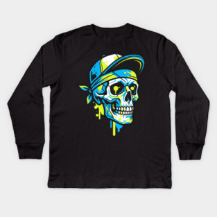 Skull T-Shirt | Bold Dark Streetwear Graphic Tee | Urban Edge Design Kids Long Sleeve T-Shirt