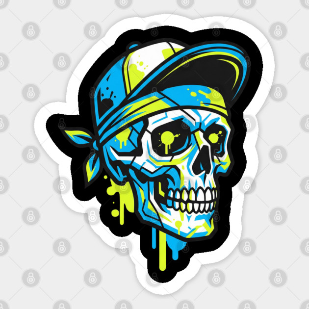 Skull T-Shirt | Bold Dark Streetwear Graphic Tee | Urban Edge Design Sticker by Muhammad Naveed Khan