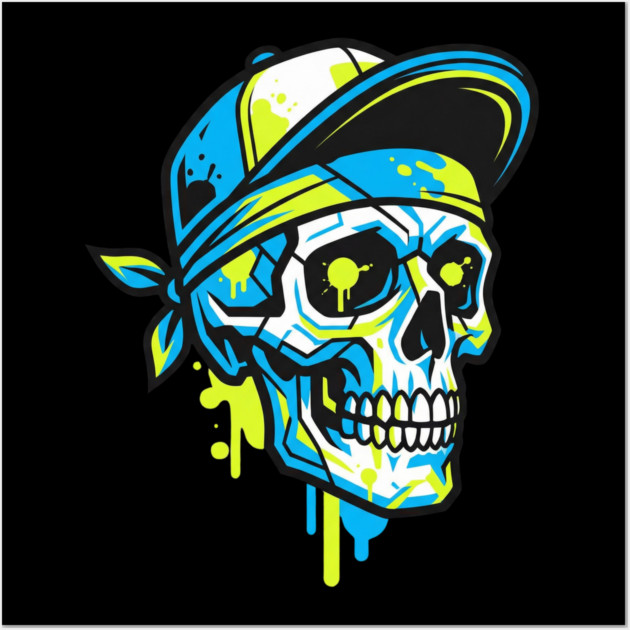 Skull T-Shirt | Bold Dark Streetwear Graphic Tee | Urban Edge Design Wall Art by Muhammad Naveed Khan