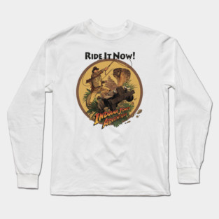 Indy the Ride Temple of Doom Anaheim California theme Park Attraction Long Sleeve T-Shirt