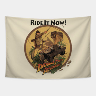 Indy the Ride Temple of Doom Anaheim California theme Park Attraction Tapestry
