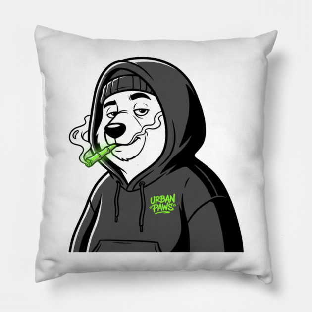 Urban Paws T-Shirt | Cool Streetwear Animal Graphic Tee | Bold Mascot Design Pillow by Muhammad Naveed Khan