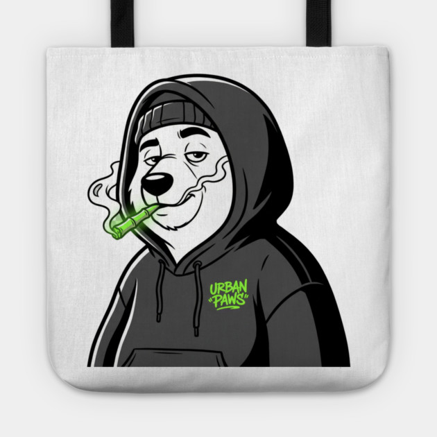Urban Paws T-Shirt | Cool Streetwear Animal Graphic Tee | Bold Mascot Design Tote by Muhammad Naveed Khan