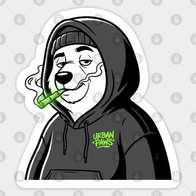 Urban Paws T-Shirt | Cool Streetwear Animal Graphic Tee | Bold Mascot Design Sticker by Muhammad Naveed Khan