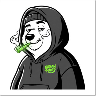 Urban Paws T-Shirt | Cool Streetwear Animal Graphic Tee | Bold Mascot Design Posters and Art