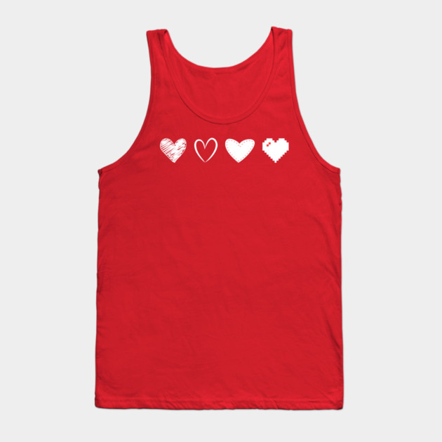 Valentine Hearts Tank Top by Creatifly Graphic Tees