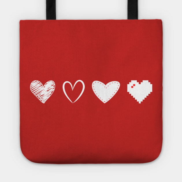 Valentine Hearts Tote by Creatifly Graphic Tees