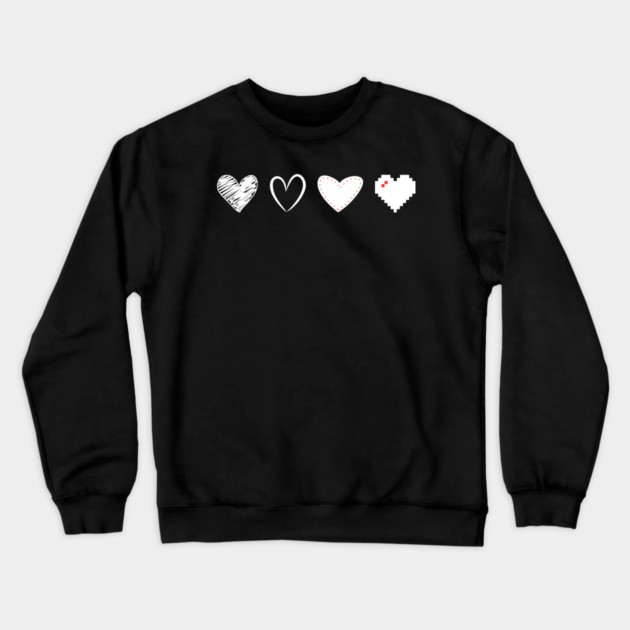 Valentine Hearts Crewneck Sweatshirt by Creatifly Graphic Tees
