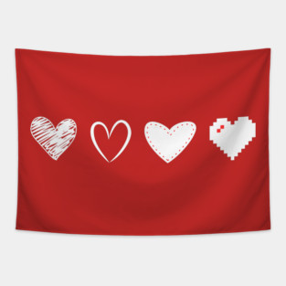 Valentine Hearts Tapestry