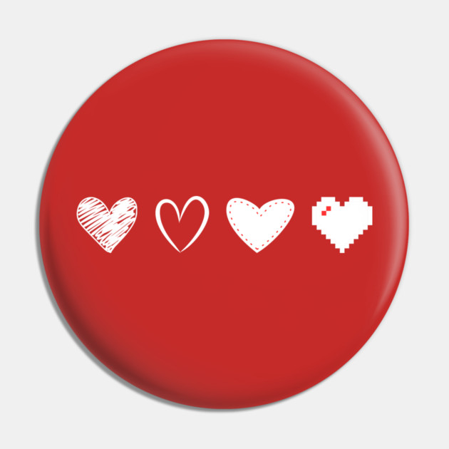 Valentine Hearts Pin by Creatifly Graphic Tees