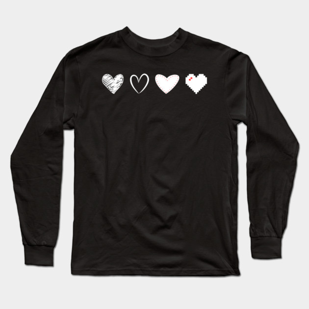 Valentine Hearts Long Sleeve T-Shirt by Creatifly Graphic Tees