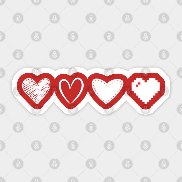 Valentine Hearts Sticker by Creatifly Graphic Tees