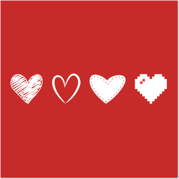 Valentine Hearts Wall Art by Creatifly Graphic Tees